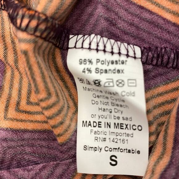 LuLaRoe Madison Skirt S Small Purple Orange Diamond NWT It has Pockets Fall - Picture 7 of 7